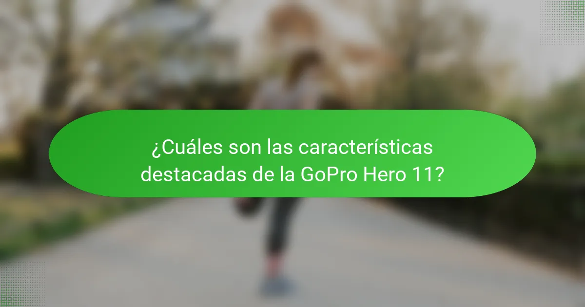 ¿Cuáles son las características destacadas de la GoPro Hero 11?