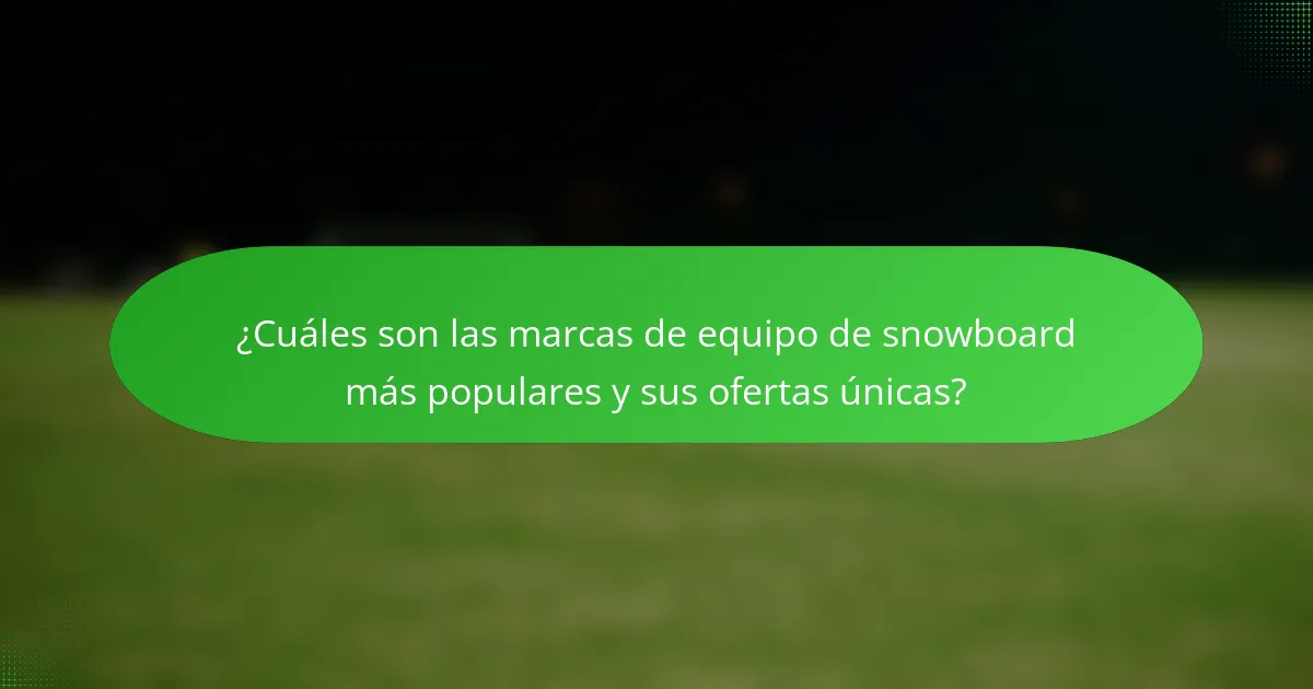 ¿Cuáles son las marcas de equipo de snowboard más populares y sus ofertas únicas?