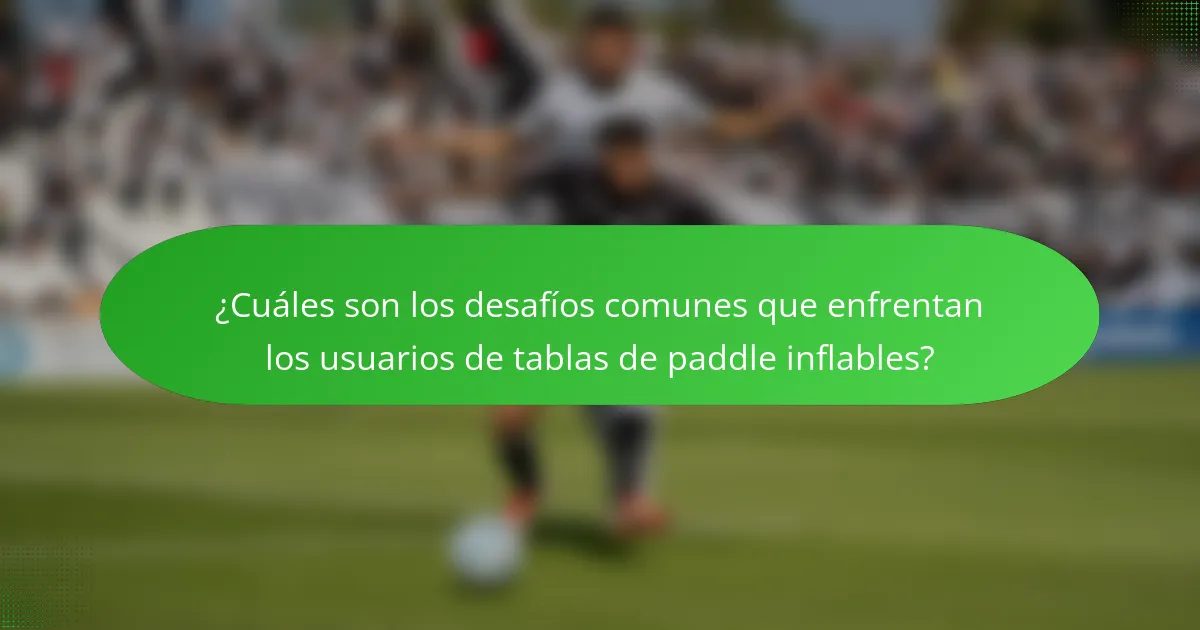 ¿Cuáles son los desafíos comunes que enfrentan los usuarios de tablas de paddle inflables?