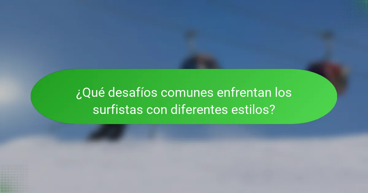¿Qué desafíos comunes enfrentan los surfistas con diferentes estilos?