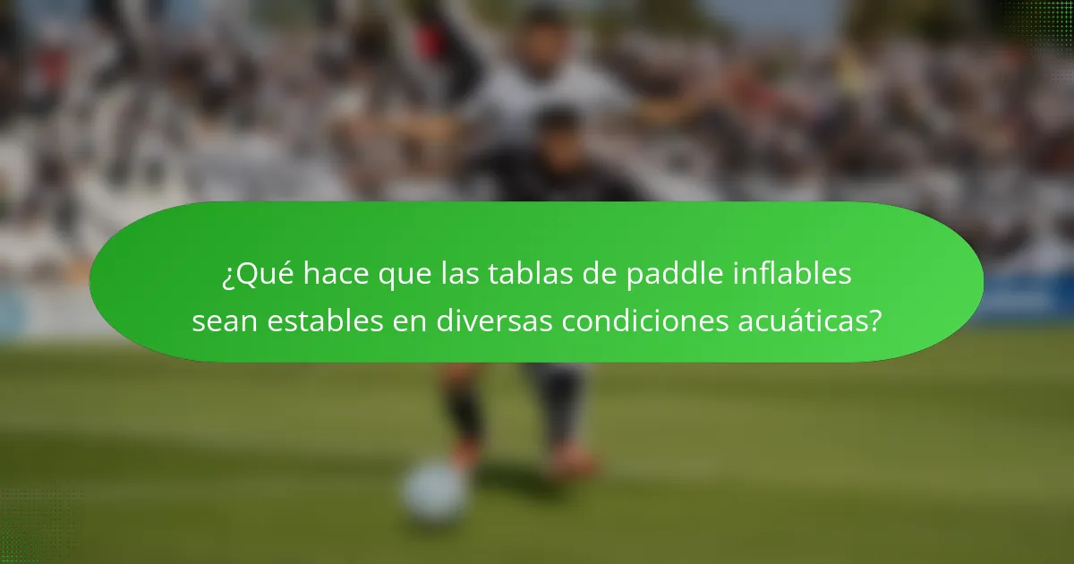 ¿Qué hace que las tablas de paddle inflables sean estables en diversas condiciones acuáticas?